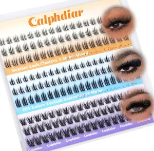 calphdiar Bottom Lash Clusters Lower Lashes Extensions 3 Styles Bottom Eyelash Clusters 6-8mm Bottom Lashes Individual Clear Band Natural Cluster Eyelashes Salon-Effect Bottom Lash cluster (162pcs)