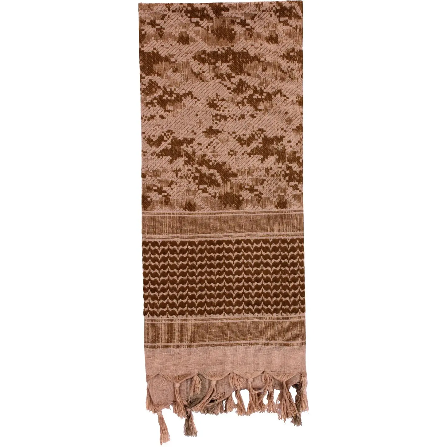 Tactical Digital Desert Camouflage Shemagh Scarf, Head Scarf, Keffiyeh Fashion Accessory, Cotton, Traditional, Tassel Ends, 42"X 42", Absorbs Sweat, Digital Camo