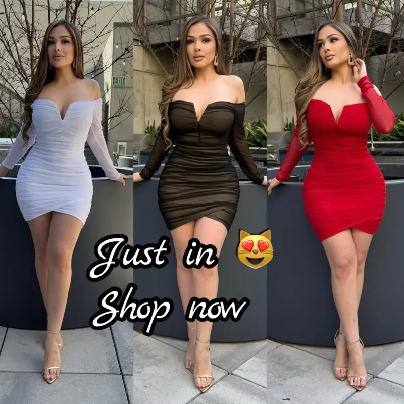 Ruched Mesh Mini Dress - Classic Elegant Design for Women - Casual Womenswear