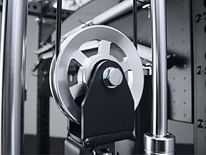 Mikolo Anubis-2.0 Smith Machine, 2000LBS Power Cage with LAT Pulldown&Cable Crossover, Multi-Function Trainer with Aluminum Pulley System for Fitness Home Gym