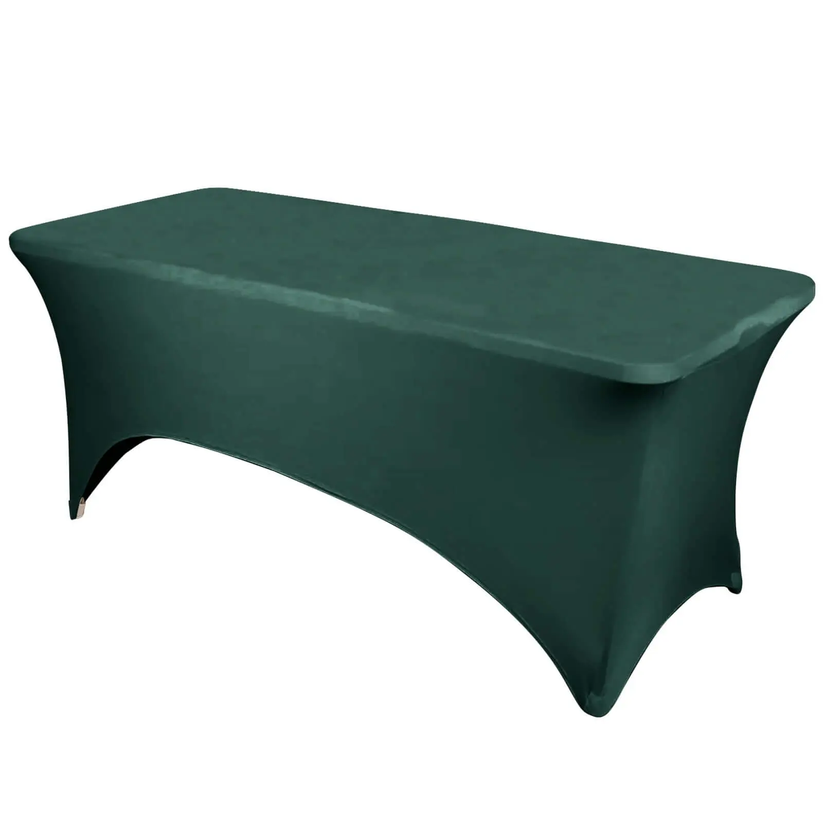 Solid Stretch Spandex 6ft Rectangle Tablecloth - Hunter Emerald Green, Durable Form-Fitting Cover for Home, Christmas, Birthday, Craft Fair Displays, All Seasons Home/Party/Wedding Supplies