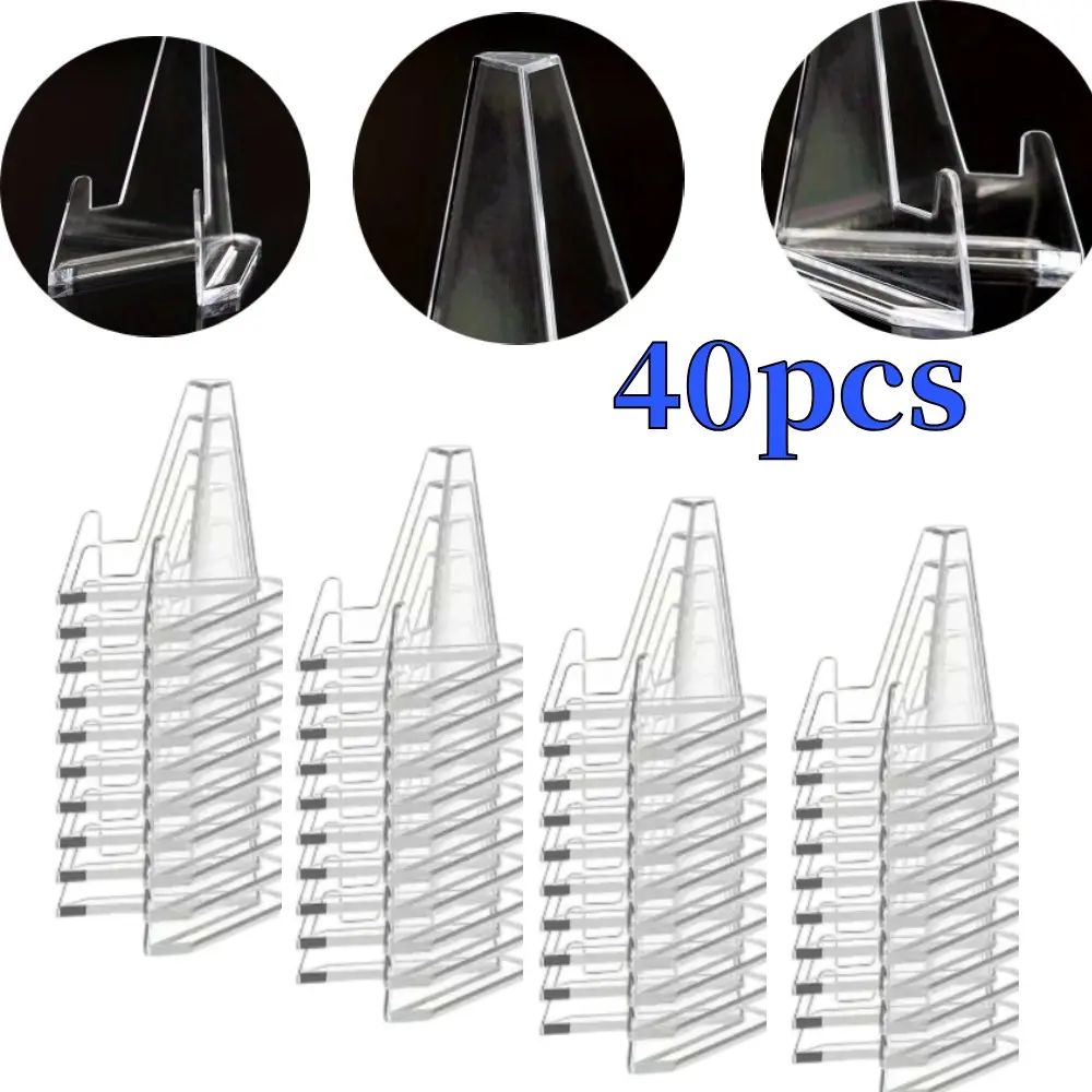 40 Pack Thicked Card Display Stand Set,2.24" Small Easel Stands Acrylic Picture Holder Stands,Mini Coin Display Easel Baseball Sports Trading Graded Card Holder for Challenge Coin Photo,Hand Tools Kits