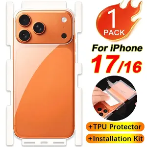 1 Set Full Cover Back Hydrogel Film Compatible With iPhone 17/17 Pro Max/17 Pro/ Air/16/15/Plus/14/Pro Max/13/12 Pro Max Clear Screen Protector Film Compatible With iPhone 17 Pro Max Stickers Accessories
