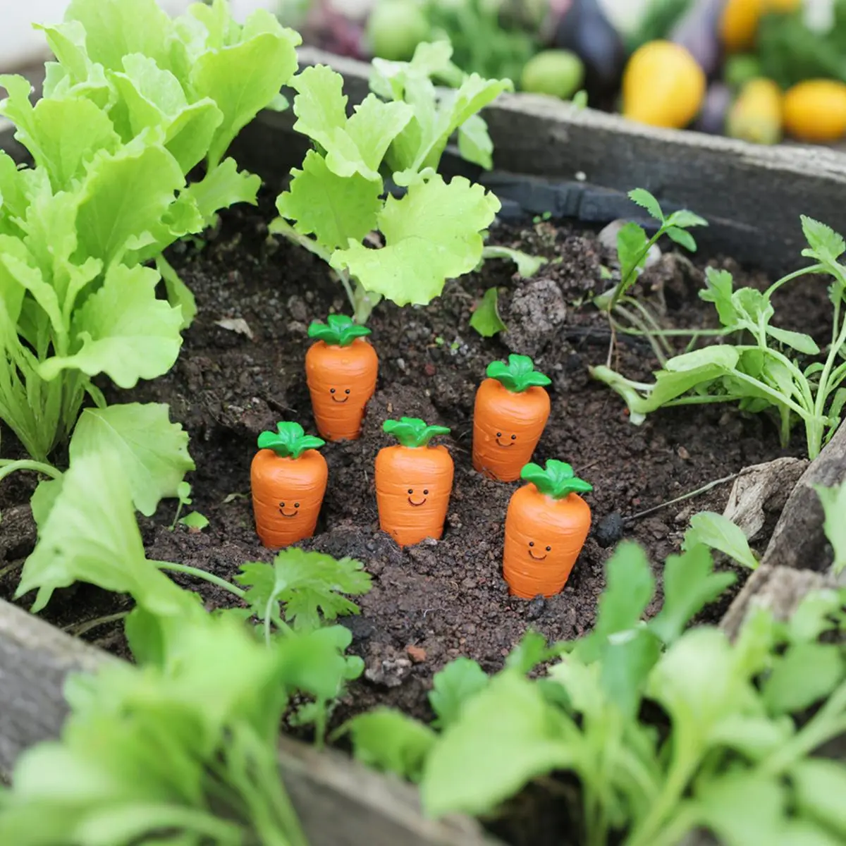 Mini Carrot Ornament, 5 Counts Cute Carrot Decoration, Outdoor Garden Decoration, Suitable for Yard, Balcony, Flower Bed, Home Decor, Fruit