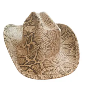 Snakeskin Print Fedora Hat