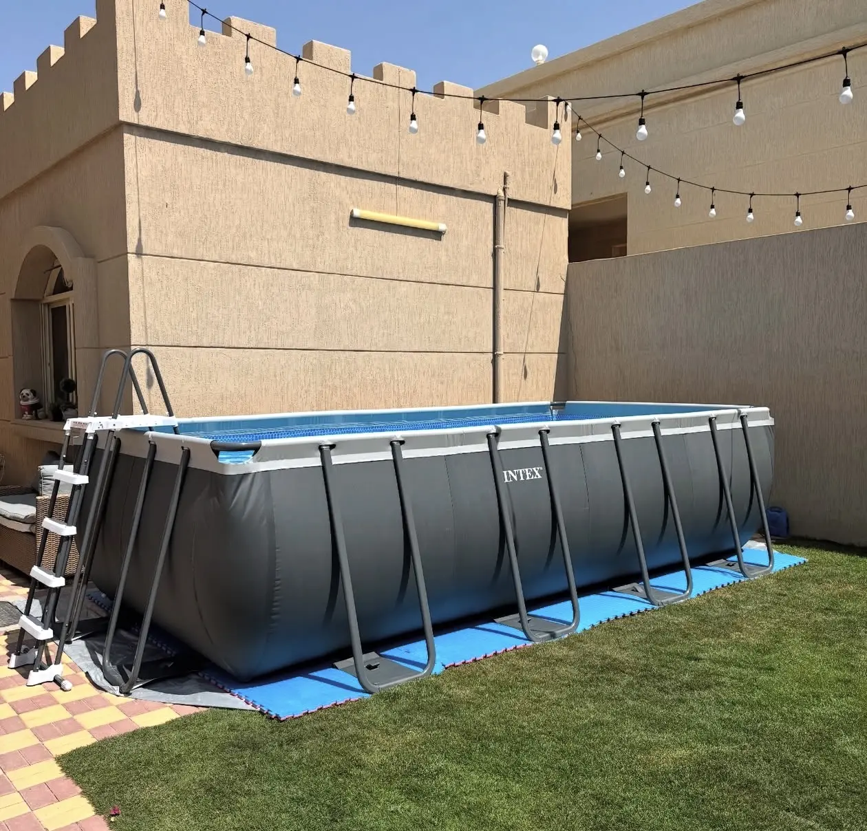 Intex 14ft x 33in Above Ground Backyard Swimming Pool with Filter
