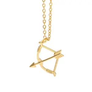 Archery Pendant Necklace Bow and Arrows Collarbone Chain Versatile Neckchains