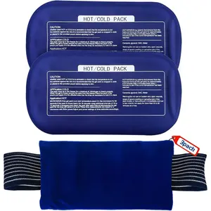 Ice Packs for Injuries Reusable (3-Piece Set) – Hot and Cold Ice Packs for Knee, Reusable Gel Wraps Support, Adjustable Ice Pack Pain Relief for Shoulders, Back Joints Muscles, Knees, Arms and Legs