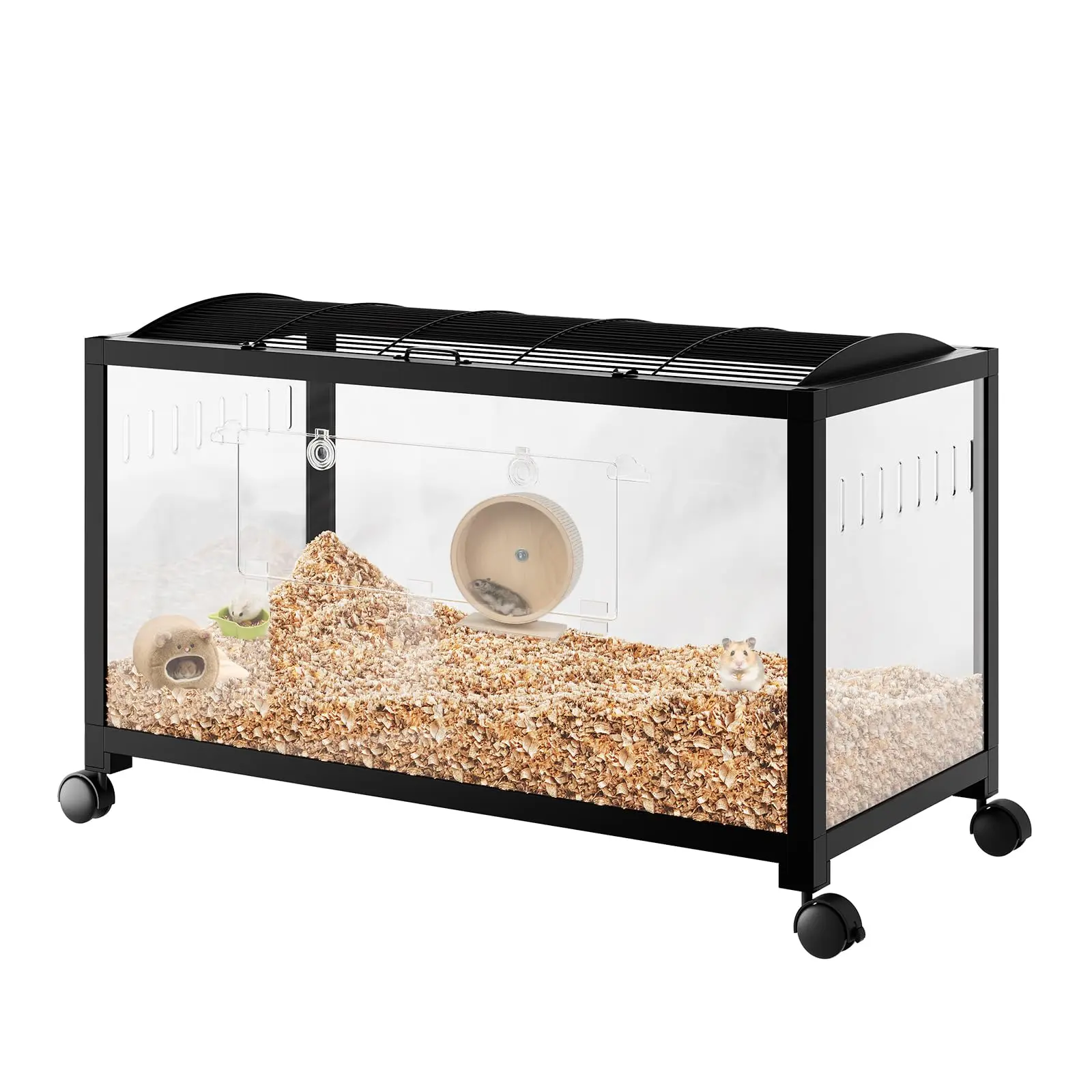 Large Metal Hamster Cage Enclosure Rat Cage with Front Door & Openable Top, Portable Hamster Tank, Pet Mouse for Guinea Pig, Chinchilla, Gerbil, 37.8''Lx18.5''Wx20''H