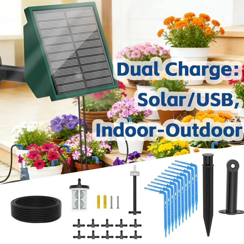 Solar Irrigation System for Gardens, Automatic Watering for Outdoor Plants and Lawns, Easy Installation, Perfect Gift for Garden Lovers, Garden Accessories, Automatic Irrigation Equipment