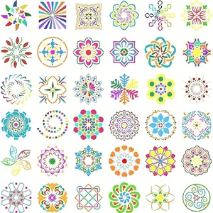 Reusable Rock & Wood Wall Painting Templates Set, 56/36pcs DIY Craft Stencils for Home Decor Projects, Durable Design for Easy Application