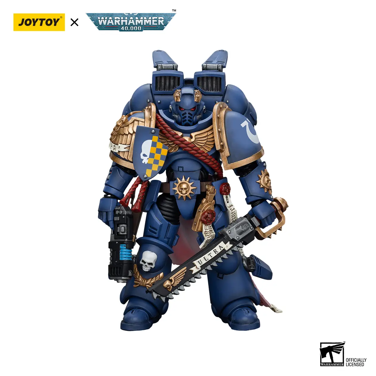 Joytoy 1/18 Ultramarines Captain Action Figure with Jump Pack - 4.80 Inches, Upgraded ABS & PVC Plastic, Articulated, Unisex Collectible Poseable Toy, Model JT1125, Articulated Figures, Suitable for 12 Years Above, Abs And Pvc Plastic