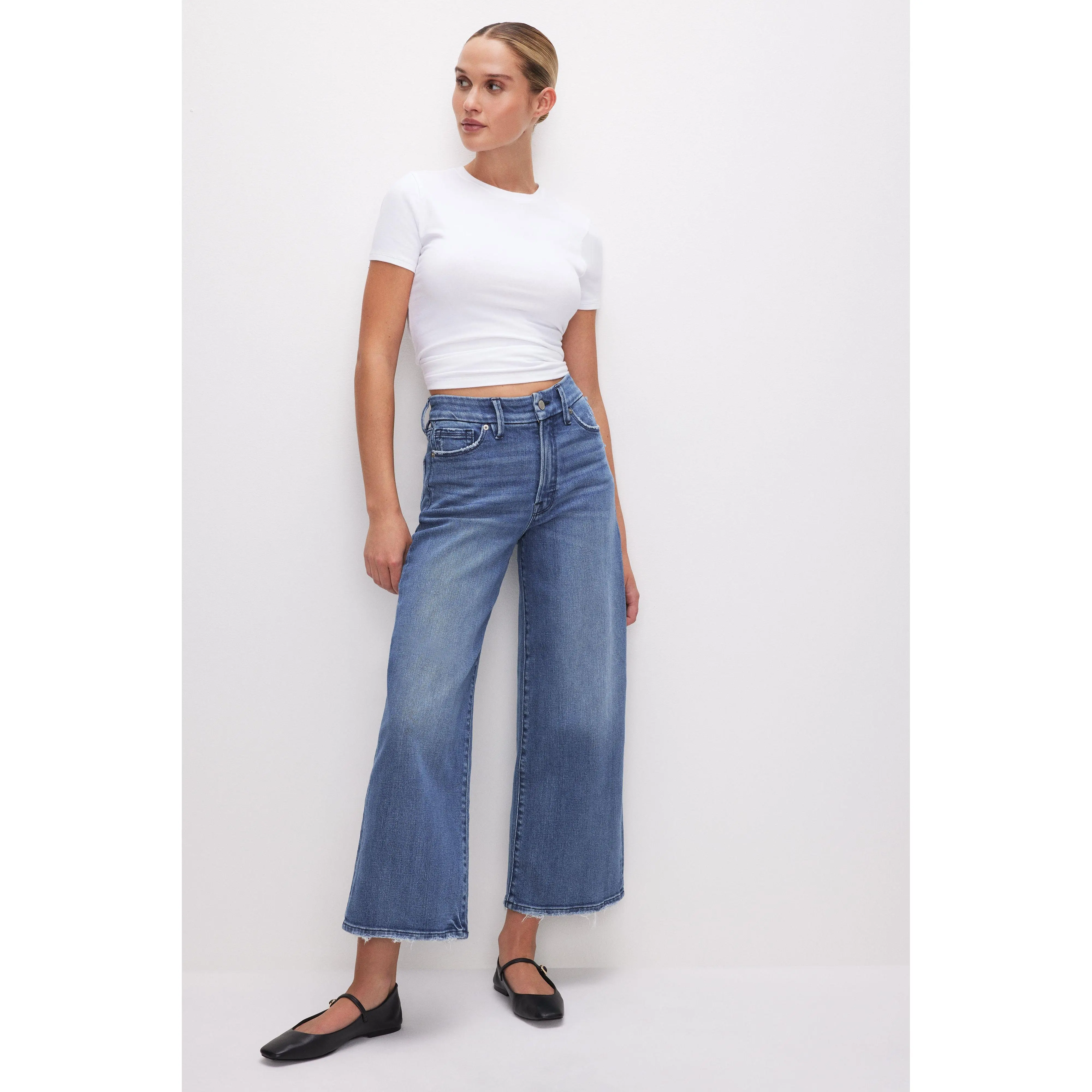 GOOD WAIST CROPPED PALAZZO JEANS | INDIGO338 GOOD WAIST CROPPED PALAZZO JEANS | INDIGO338