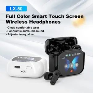 LCD Multifunctional Smart Display Active Noise Cancelling Wireless Earbuds, Sports Gym Travel Use, Bluetooth-compatible Headphones, 30 Hours Battery Life, Wireless Chargeable Headphones