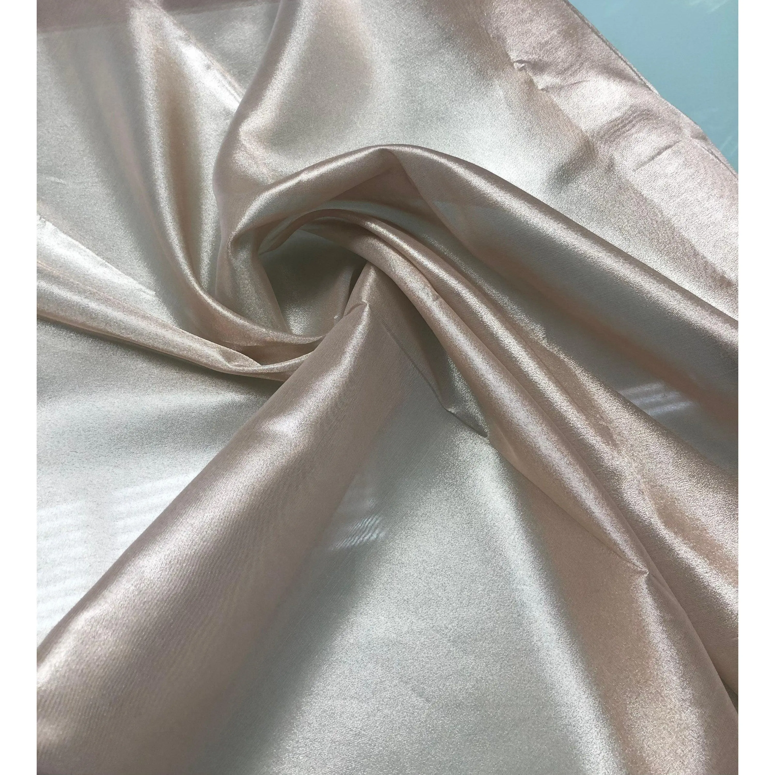 Poly Viscose Metallic Organza 45" Wide Beautiful Beige Light Gold for Apparel & Home Decor Sold by the Yard Ideal for Elegant Outfits and Home Decor