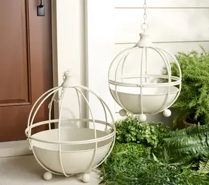 Garden Reflections Set of 2 Domed Metal Plant Cages