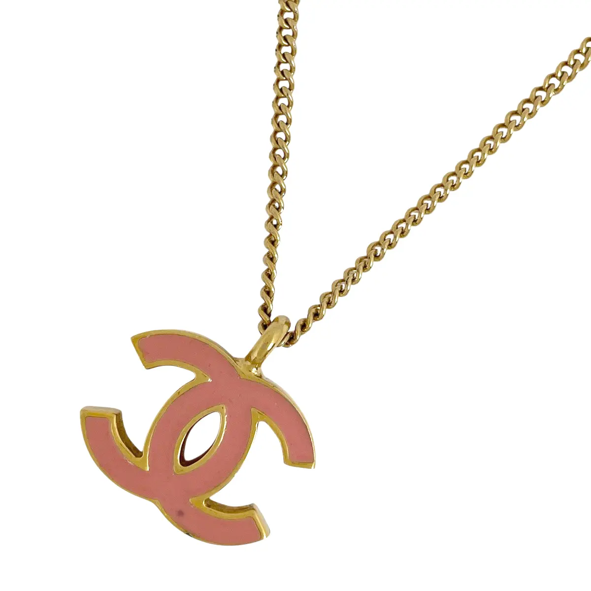 Pre-owned Chanel Pink CC Pendant Necklace 4000026629632