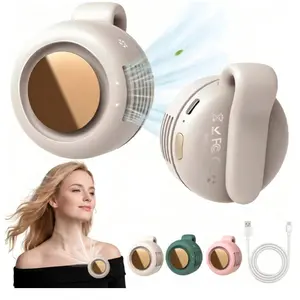 MothersDayGift Portable Silent Mini Bladeless Electric Fan,Adjustable 3-speed Suspended Waist Fans,Personal Fan,Rotating BodyFan Suitable for Outdoor Travel,fathersdaygift,rechargeable personal fan,handheld turbo fan,Usb rechargeable fan