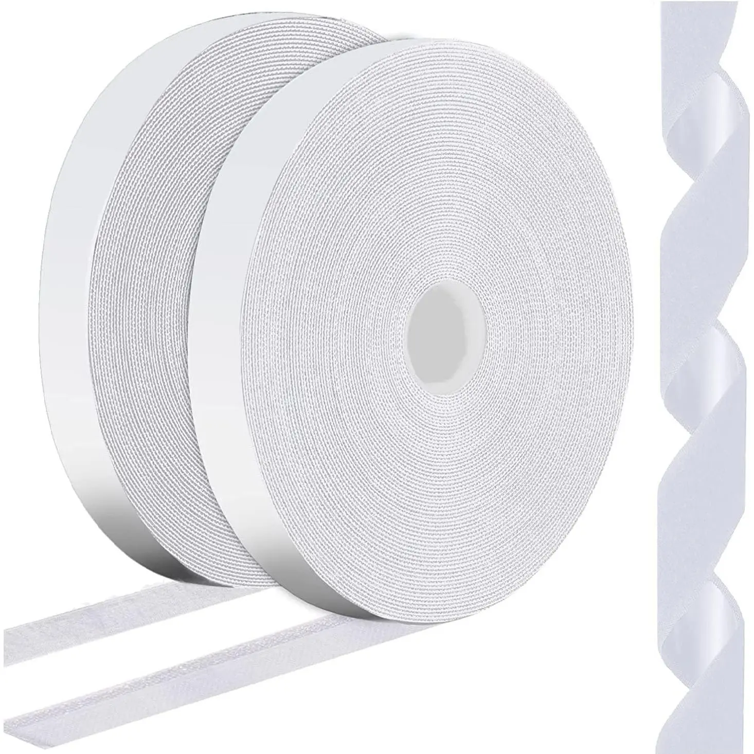 1 Inch x 82  White Hook Loop Strips with Adhesive Heavy Duty, Multi-Purpose Double Sided Hook Loop Rolls, Picture Hanging Strips, Bulk Sticky Straps Wall Hanging Strips