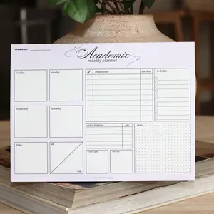 The Ultimate Academic Weekly Planner by The Psych Guide - 50 Tear-Off Pages with Weekly Calendar, Assignments, and Goals, Baby Pink & Neutral Aesthetic