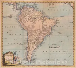 South America - Regional Map, 1794 | Historical Map Print
