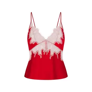 SILK LACE CAMI | RUBY CONTRAST