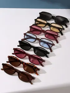 8 Pairs Trendy Multicolor Small Frame Sunglasses Set, Multifunctional Shades, Sweet Cool Style, Face Shape Correction, Ideal for Streetwear, Travel, Gift, Summer Sunglasses