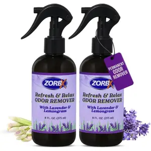 & Relax Odor Remover Spray with Lavender & Lemongrass 8 Oz (Pack of 2) – Solution Room Freshener & Air Freshener Spray for Home,, Furniture, Carpet, Car, Gym & Laundry