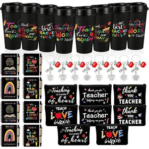 40 Pcs Graduation Teacher Thank You Gifts Bulk Teacher Appreciation Gift Set Include Tumbler Cosmetic Bag Inspirational Notebook Ballpoint Pen Motivational Keychain for Principal Professor Gifts