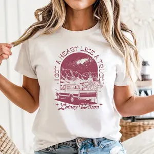 Lainey Wilson Heart Like a Truck Natural Tee T-Shirt, Sizes S-5XL