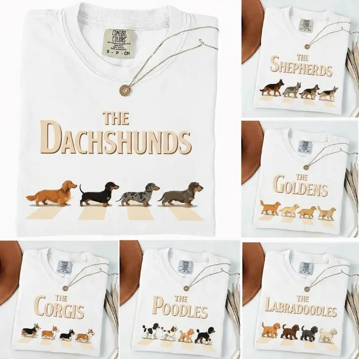 Custom Dog Walking Shirt, 50+ Dog Breeds Tee, Corgi Dachshund German Shepherd Golden Retriever Labradoodle Poodle Shirt, Personalized Dog Lover Gift