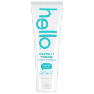 hello antiplaque + whitening fluoride free toothpaste
