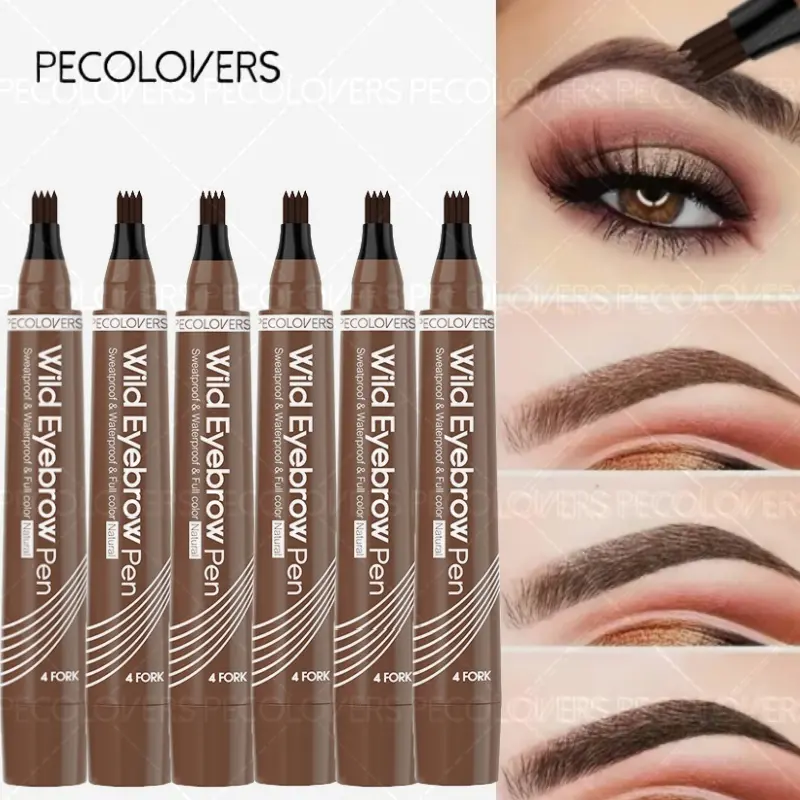 6pcs/set Four Forks Liquid Eyebrow Pencil cosmetics eyebrows makeup focallure makeup tools Eyebrow Makeup Products