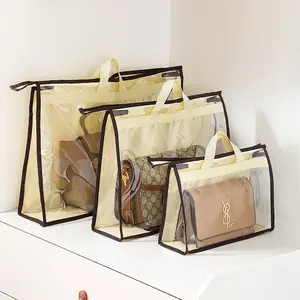 Bag storage bag thickened PVC transparent waterproof leather bag dust bag large capacity wardrobe hanging debris organization bag