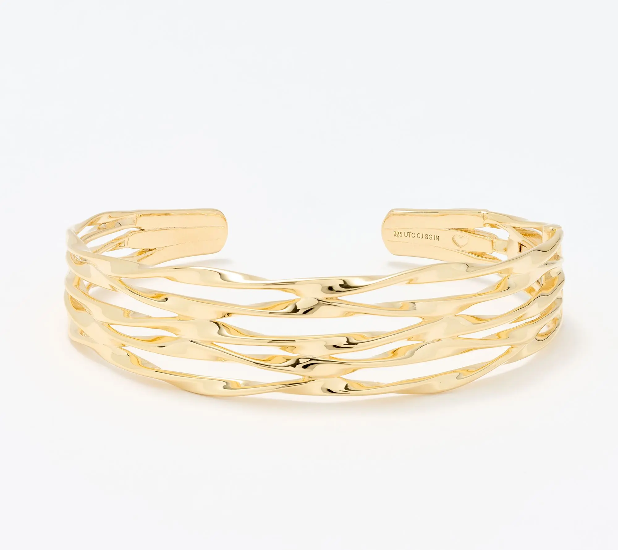 Christian James by Scott Grimes 14K Gold Clad 5 Ripple Cuff Bracelet 00.0g
