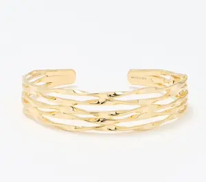 Christian James by Scott Grimes 14K Gold Clad 5 Ripple Cuff Bracelet 00.0g