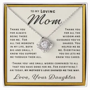 Gift for Mom From Daughter - Thank You For All Love Knot Necklace TY7
