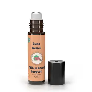 Luna Relief PMS Rescue Roll-On - 1/3oz 10ml Support for PMS & Cramp Relief - Natural Formula