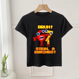 Steal A Brainrot T-shirt Funny Meme for Boys Girls Tshirt 67 Six Seven 6-7 Children Game Y2k Saying Tee Streetwear Birthday Gift