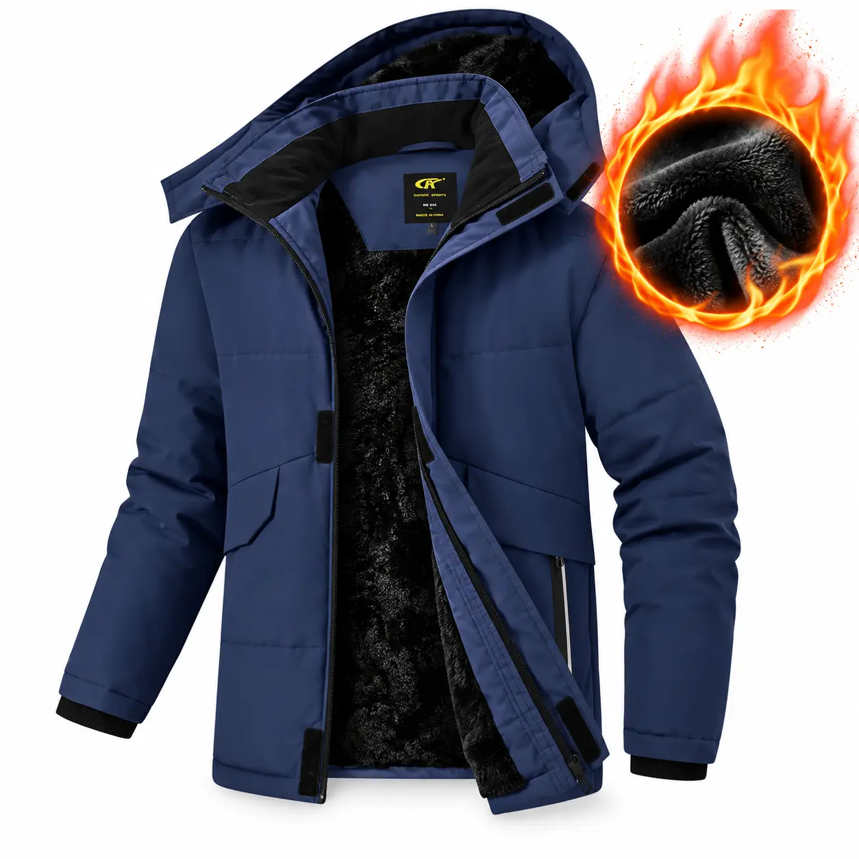 YUYANGDPB Boys' Winter Cotton Filling Padded Insulation Quilted Look Jacket (Ages 6-16) - Fitted Cut, Fleece Lined, Warm, Water-Resistant, Hooded, Front Zip, Medium Stretch, Zip Pockets for School, Outdoor