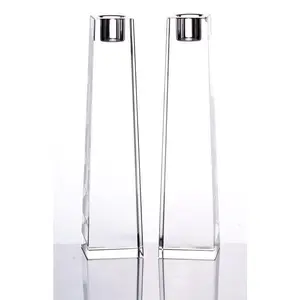 Small Crystal Candlesticks Obelisk