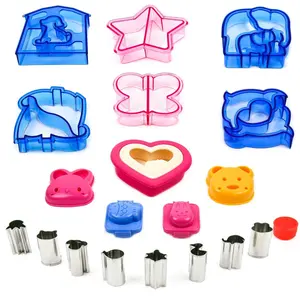 Sandwich Bread Cookie Cutter, 19 pcs, Stainless Steel Fruit & Vegetable Mold Set, Egg Sushi Rice Mold, Baking Mold Tools, Gift for Moms and Kids, Kitchen Gadgets, Kitchen Supplies Baked Bunny Silicon, kids, Christmas