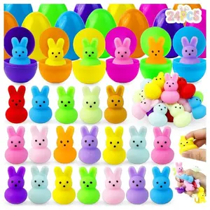 24 Pack Easter Bunny Mochi Squishy Toys Easter Basket Stuffers Bunny Squishies Fidget Toys Easter Egg Fillers Easter Gifts Party Favors for Kids