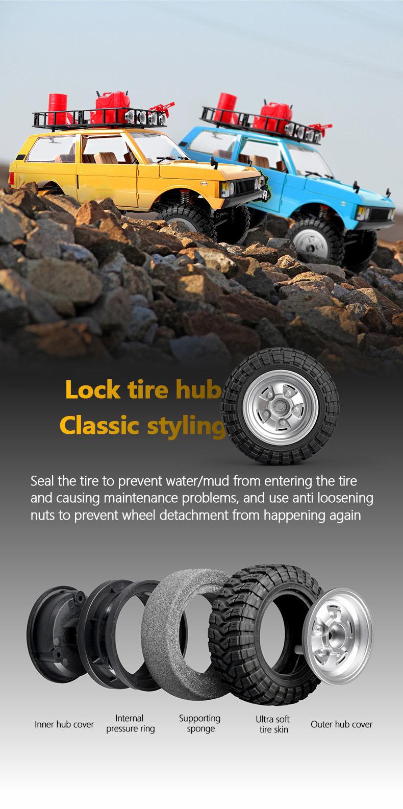 1/12 4WD Off-Road RC Crawler, MN-168 2.4GHz Remote Control Rock Crawler, Ready to Run RC Vehicle Toy for Kids