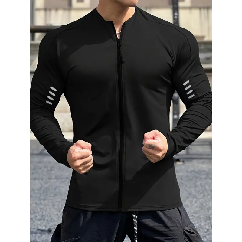Versatile Long-Sleeve Training Jacket for Fitness Men, Perfect for Basketball And Sun Protection.