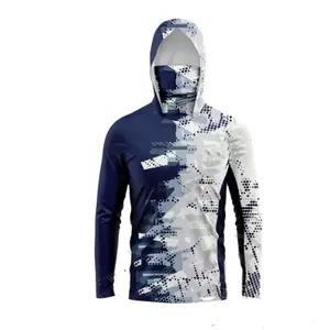 2026 New Outdoor Sports Sunscreen UPF 50 Long Sleeve Fishing Shirt, UV Protection Mask with Hooded Fishing Shirt Men's Breathable Fashion tracksuits men