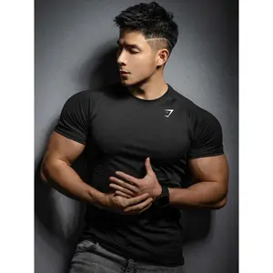 Men's Muscle Sports Compression T-Shirt Gym Workout Men's Strength Training Shirt Elastic Quick-Dry