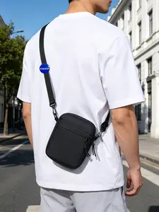 Men's Crossbody Bag for Outdoor Sports, Lightweight Oxford Waist Pack, Anti-Theft Zipper Pouch, Ideal for Daily Use and Travel