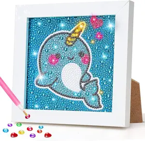 5D Diamond Arts Kits for Kids with Diamond Arts and Crafts for Kids Ages 6 8 10 12 Gem Art Painting Kit Whale Diamond Dots Painting Kits for Kids Art Project