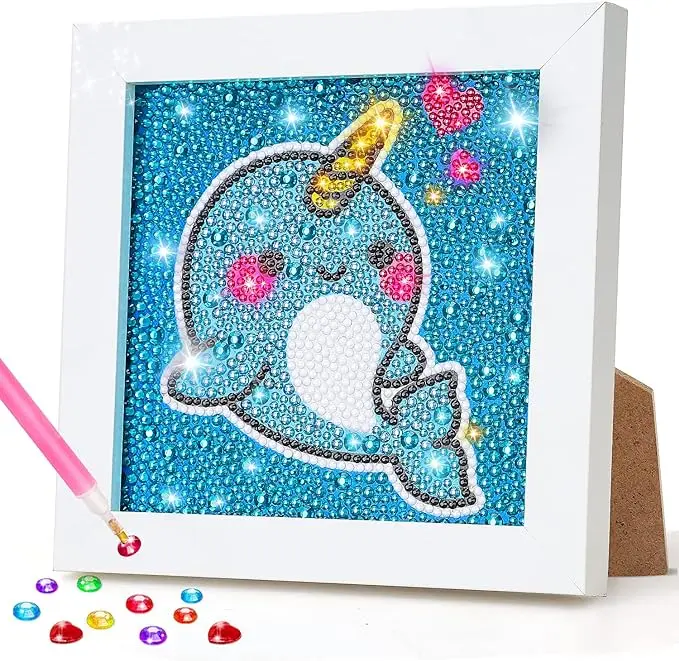 5D Diamond Arts Kits for Kids with Diamond Arts and Crafts for Kids Ages 6 8 10 12 Gem Art Painting Kit Whale Diamond Dots Painting Kits for Kids Art Project